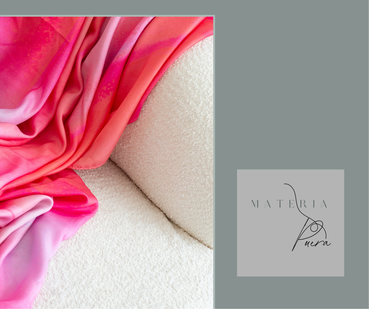 Oversized Original Artist-Designed Silk Scarf & Wrap From the Archive: Saffron-Clustered Skies