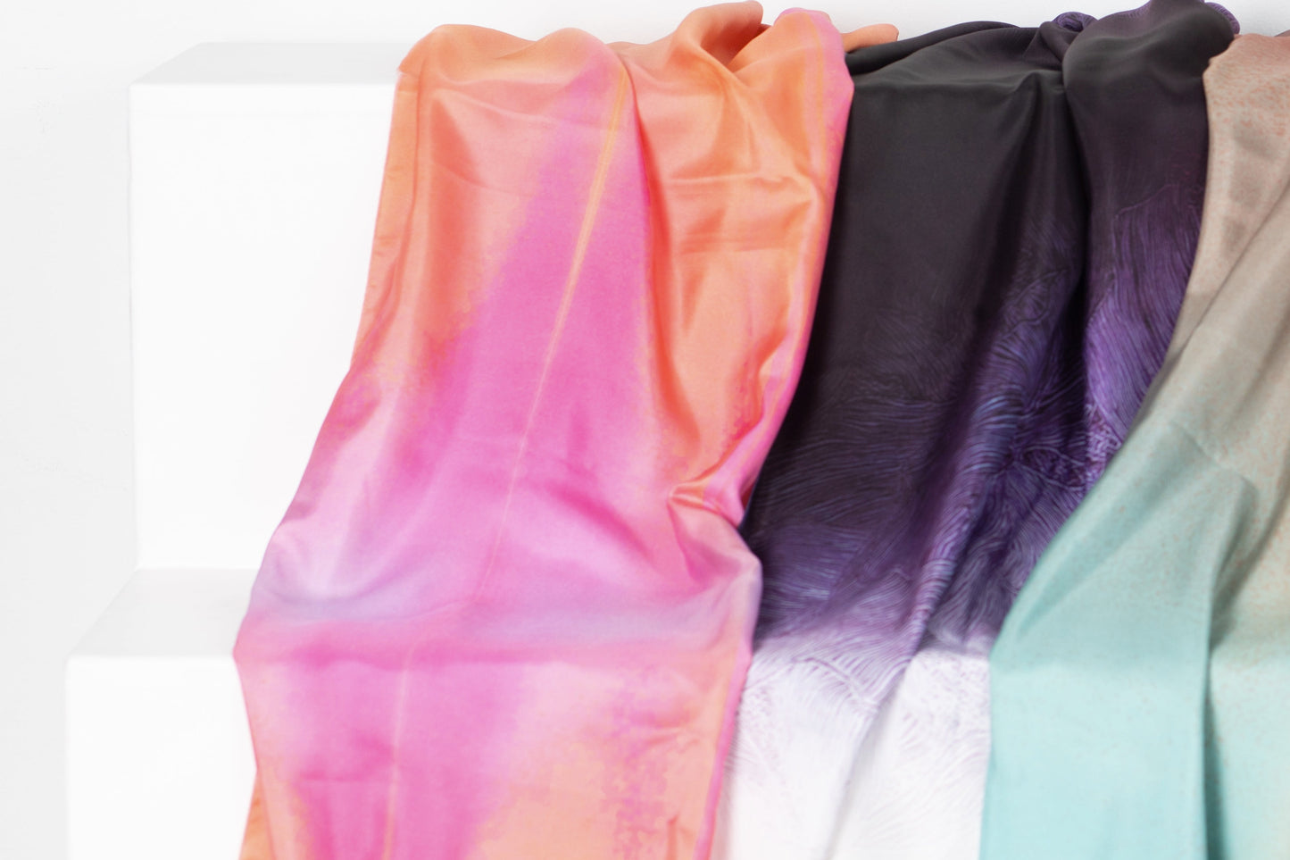 Lilac's Blushing, Sunset's Touching - Luxury Silk Hijab Scarf