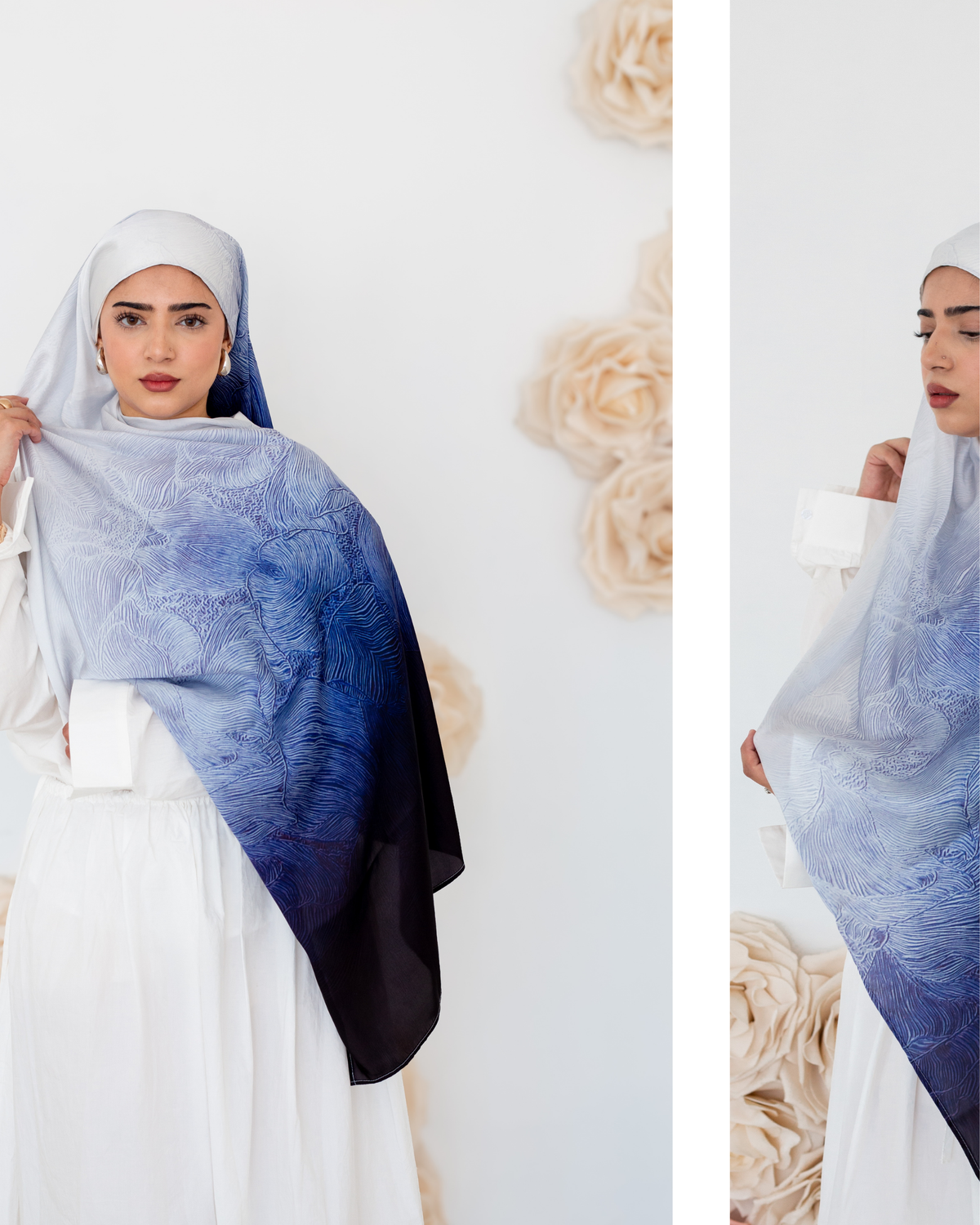 Blue Exhale - Original Artist-Designed Satin Scarf